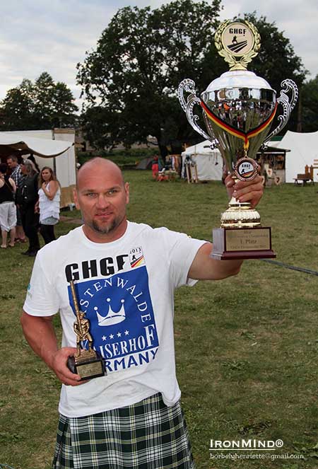 Robert Fazekas is the 2013 IHGF World Amateur Highland Games champion.  IronMind® | Photo courtesy of bobelyhenriette@gmail.com.