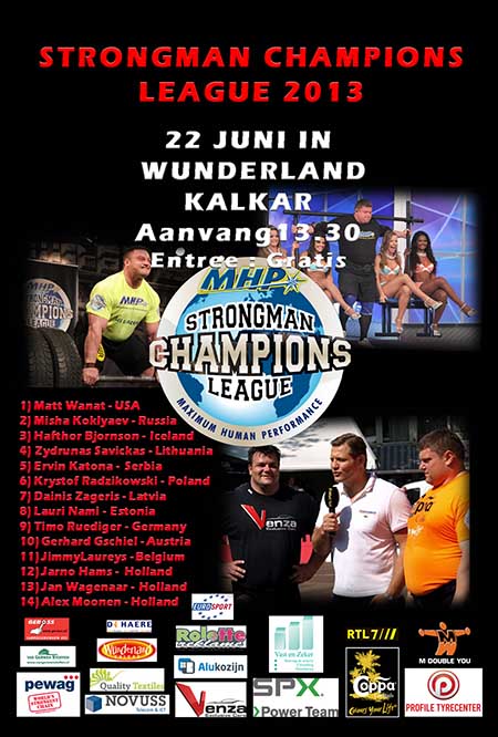 The MHP Strongman Champions League Holland boasts a starting field with some of the top names on the professional strongman circuit—both established stars and new guys on the rise.  IronMind® | Image courtesy of SCL. 