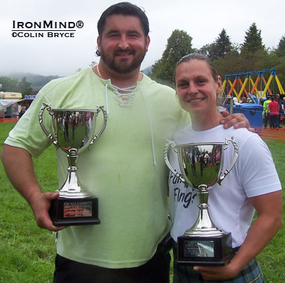 The top highlanders in the world: Poland’s Sebastian Wenta (left) and USA’s Adriane Blewitt.  IronMind® | Colin Bryce photo.