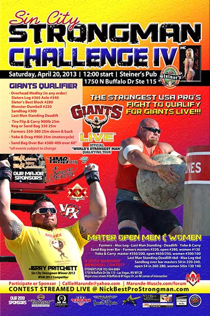 A sure thing in Las Vegas: Sin City IV gives the right guys a way to get invited to Giants Live, the official qualifying tour for the World’s Strongest Man contest.  IronMind® | Artwork courtesy of Callie Best.