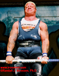 Svend Karlsen reps out on the Apollon Axle™ deadlift at the 2003 Super Series (Honolulu, Hawaii). IronMind® | Randall J. Strossen, Ph.D. photo. 