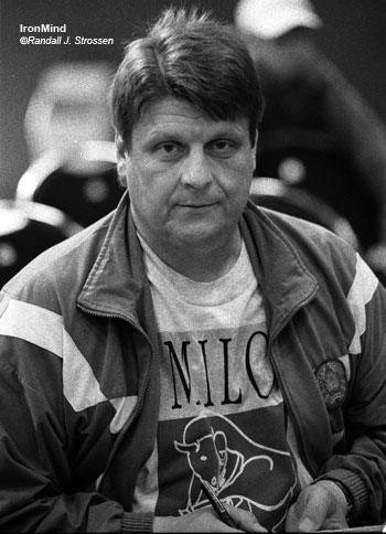 Leonid Taranenko told IronMind® that he feels his world record of 266 kg in the clean and jerk should still stand. IronMind® | Randall J. Strossen, Ph.D. photo. Leonid Taranenko told IronMind® that he feels his world record of 266 kg in the clean and jerk should still stand. IronMind® | Randall J. Strossen, Ph.D. photo.