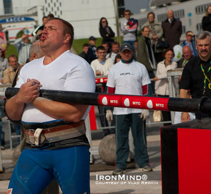 Tarmo Mitt won the Belarus Strongman Cup competition in Minsk last weekend.  IronMind® | Photo courtesy of Vlad Redkin.