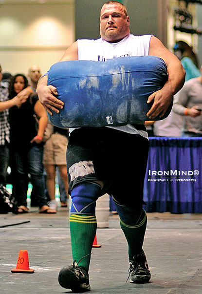 World's Strongest Man veteran and top professional strongman Terry Hollands was unstoppable at the 2011 LA FitExpo: Think you can be the best in January?  Sign up and jump start your 2012 strongman season.  IronMind® | Randall J. Strossen photo.