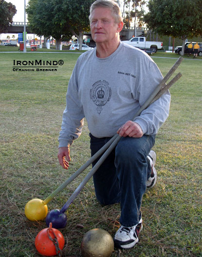 Vern Alexander hammered the masters world records at the Costa Mesa Highland Games.  IronMind® | Francis Brebner photo.