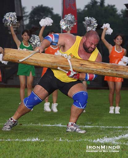 Who will prevail, the Vikerboks or the Vikeroos, and who will get the golden invitations in the first qualifier for World’s Strongest Man 2013?  Warrick Brant (shown competing in SCL China) will be representing Australia and is expected to be big factor in the final outcome.   IronMind® | Photo courtesy of Bill Lyndon.
