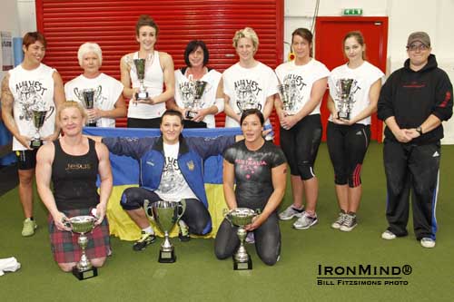 Ten women, representing nine countries and weighing as little as 63 kg, competed in the World’s Most Powerful Woman Under 75 kg strongwoman contest.  IronMind® | Photo courtesy of Bill Fitzsimons.