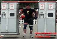 Dominic Filiou had top-three performances in both of today's events at the 2005 MET-Rx World's Strongest Man contest and has moved into third place overall. IronMind® | Photo courtesy of Andy Lazell.