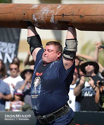 Zydrunas Savickas has dominated the log lift world record, pushing the mark to 220 kg with this success at the 2012 World’s Strongest Man contest.  Will he be the the first to break the 500-lb. barrier.  IronMind® | Randall J. Strossen photo.