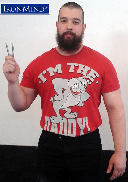 Arpad Nagy is 33 years old, stands 6’ tall and weighs 240 lb.—he’s a Highland Games competitor in his “spare time,” and now he’s certified on the IronMind Red Nail. IronMind® | Photo courtesy of Arpad Nagy