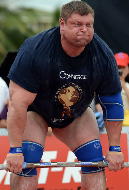 Zydrunas Savickas at the 2013 World's Strongest Man contest. Randall Strossen photo.