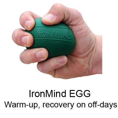 Warm-ups, active rest and recovery, stress-relief, repping out, or max efforts, the IronMind EGG can be squeezed as gently or as ferociously as you'd like.