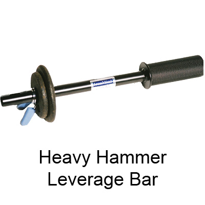 Heavy Hammer Leverage Bar: Combine grip and wrist--forearm work. Train everything from your elbow to your fingertips in one movement--the 2" diameter handle will work your grip as you lever it up and down.