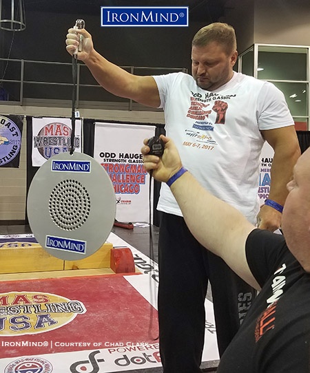 alexey tyukalov coc no. 4 silver bullet IronMind News by Randall J. Strossen: Alexey Tyukalov crushed the inaugural world record on the CoC No. 4 Silver Bullet as he posted a time of 17. 8 seconds in Odd Haugen’s grip contest at the Chicago FitExpo. IronMind® | Chad Clark photo