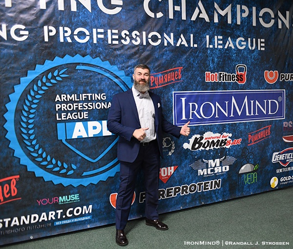 sergey badyuk apl armlifting Sergey Badyuk, president of APL Armlifting, has a reason to be proud of the grip strength competitions his organization has presented. IronMind® | ©Randall J. Strossen photo