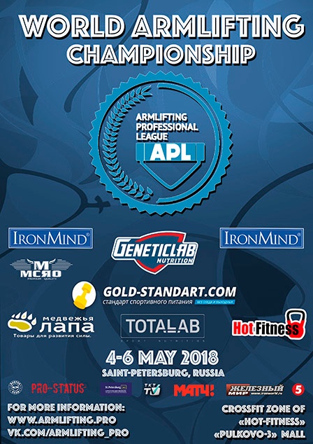 apl armlifting worlds 2018 The APL has nurtured armlifting to its present status as the 2018 APL Armlifting World Championships prepares to welcome grip-strength competitors from more than 20 countries. IronMind® | Courtesy of APL