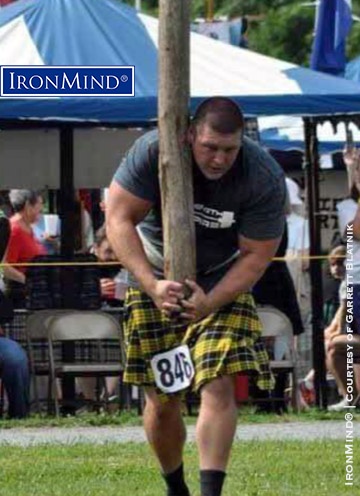 garrett blatnik Garrett Blatnik on the caber at the 2018 Dublin (Ohio) Irish Festival, where he won the Highland Games competition. IronMind® | Photo courtesy of Garrett Blatnik