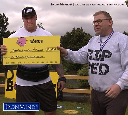 haftor and halti ISM 2018 He flew in by private jet and picked up his eighth Iceland’s Strongest Man title, so the way we figure it, Hafthor = 8 x ISM. IronMind® | Photo courtesy of Hjalti Arnason
