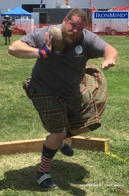 The action was hot and heavy at the Costa Mesa Highland Games and world record holder Spencer Tyler proved himself to be the top dog in the men’s pro class. IronMind® | IHGF photo