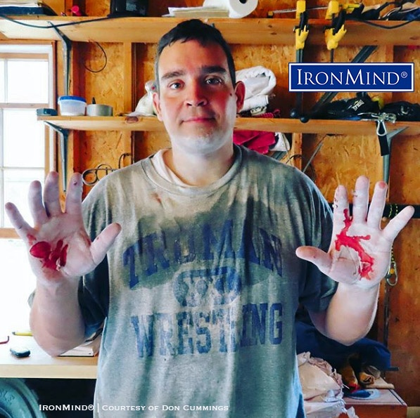 Don Cummings 100 Red Nail Challenge Knowing what he'd be going through did not deter Don Cummings when he decided to square off with the 100 Red Nail Challenge. The IronMind Red Nail is a signature short steel bend known worldwide—bending 100 of these beasts is off the charts. IronMind® | Photo courtesy of Don Cummings