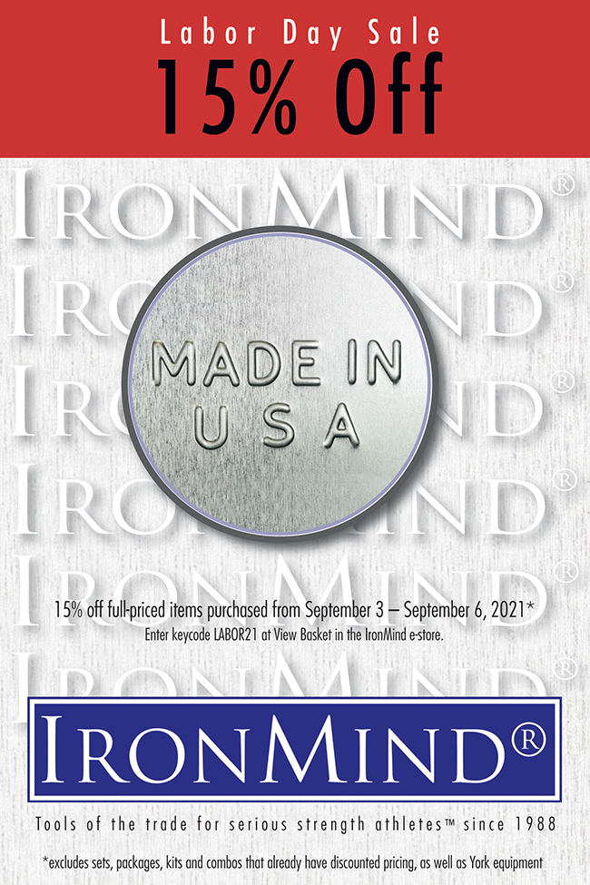 2021 Labor Day Sale at IronMind