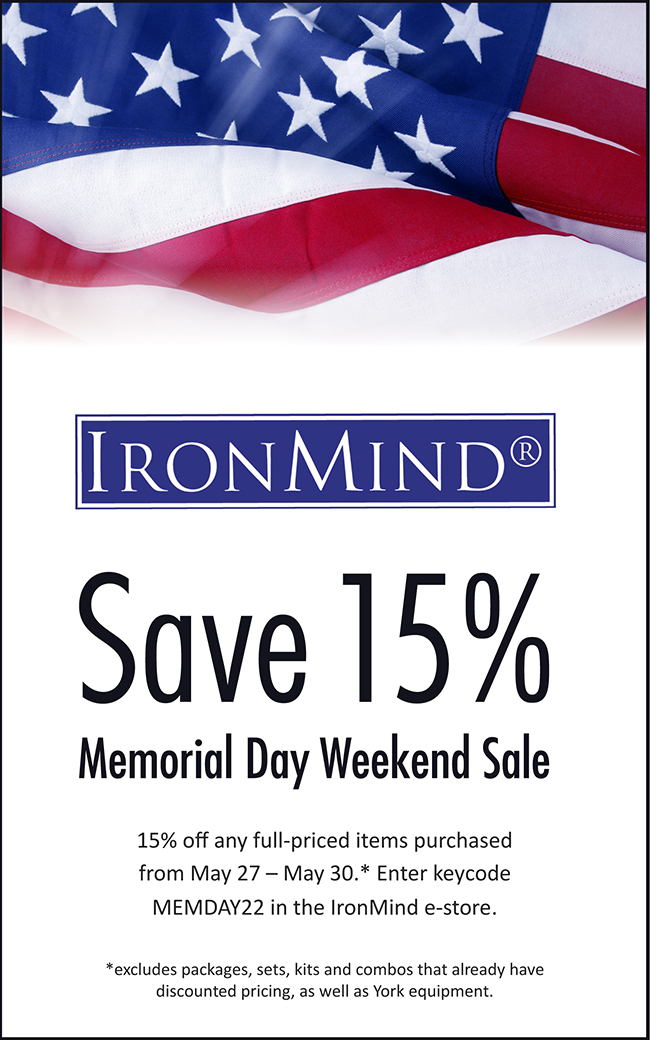 2022 Memorial Day Sale at IronMind