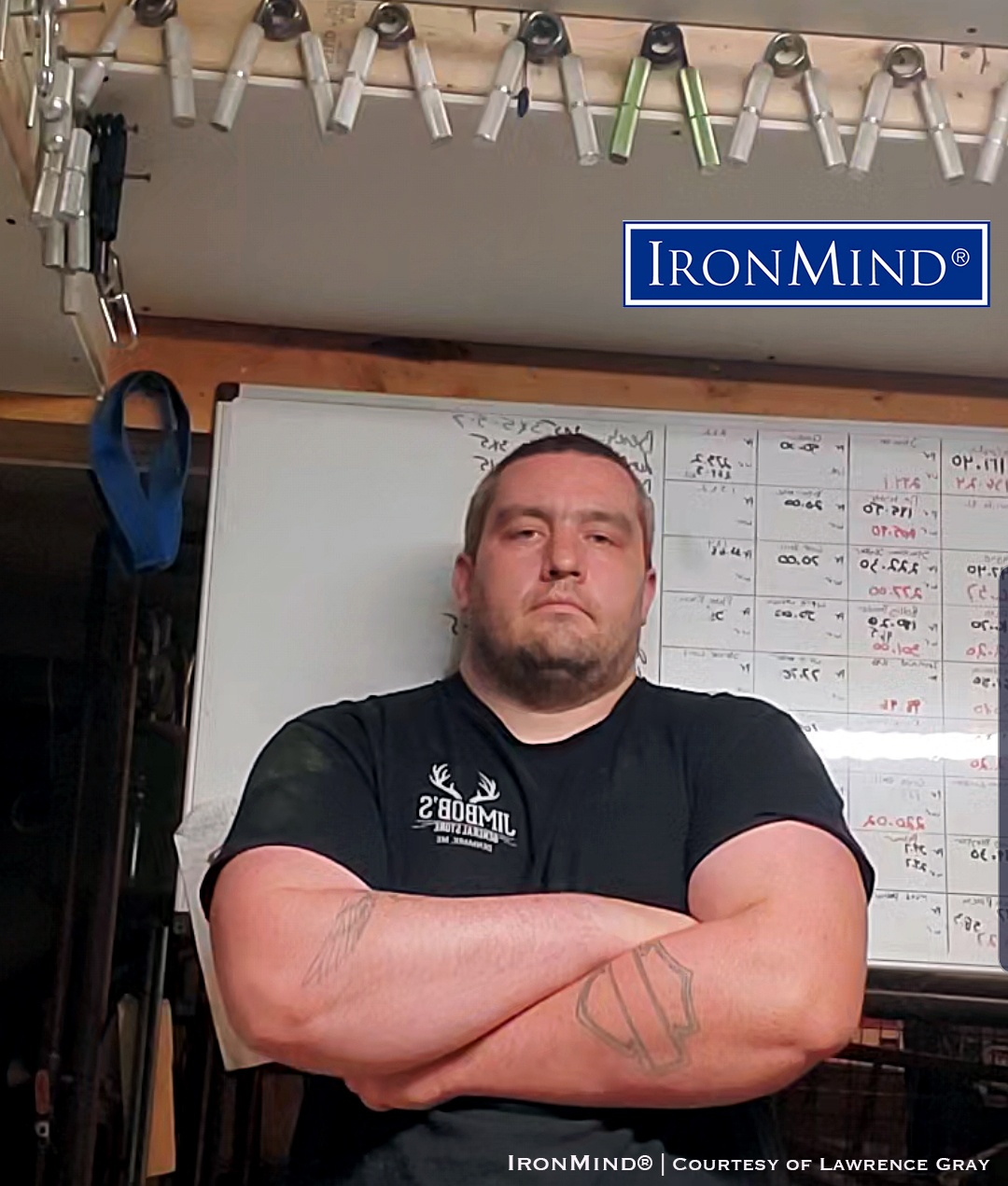 Lawrence Gray—a 6’ 1’, 300-lb. construction worker—has been certified on the Captains of Crush No. 3 gripper. Talk about timing: he did it on his 32nd birthday. IronMind® | Courtesy of Lawrence Gray