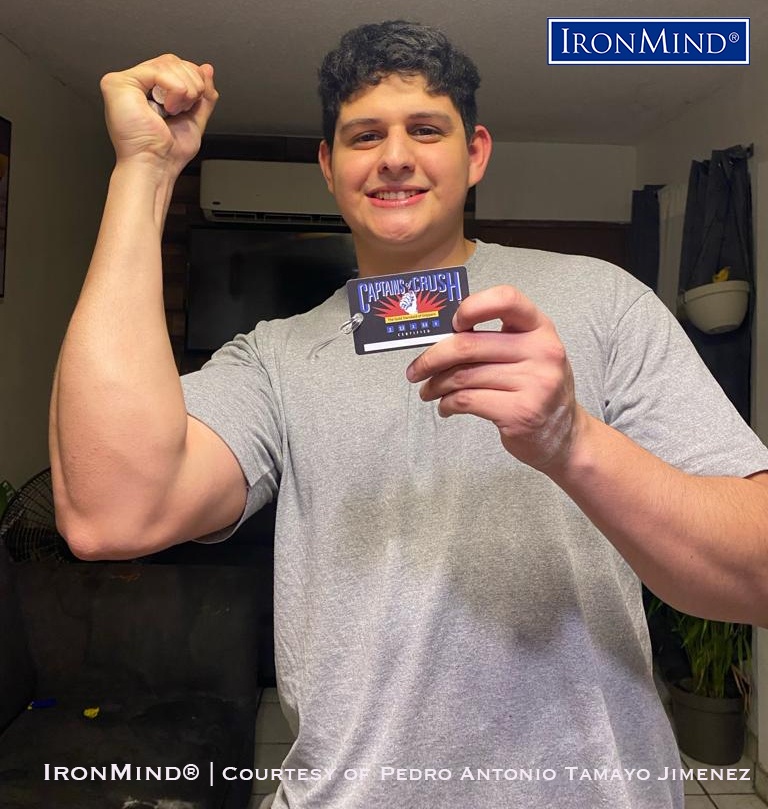 Pedro Antonio Tamayo Jiménez (21, 6’ 2’, 220 lb.) has just been certified on the Captains of Crush No. 3 gripper, a world-class feat of grip strength. Pedro told IronMind, “My main goal is to have one of the strongest grips in Latin  America—little by little to be better every day and to become someone prominent in the grip sports . . . I really don't consider myself to be naturally strong, but with perseverance the results come sooner or later, so don't give up and if I can do it, everyone can.” ” IronMind® | Photo courtesy of Pedro Antonio Tamayo Jiménez