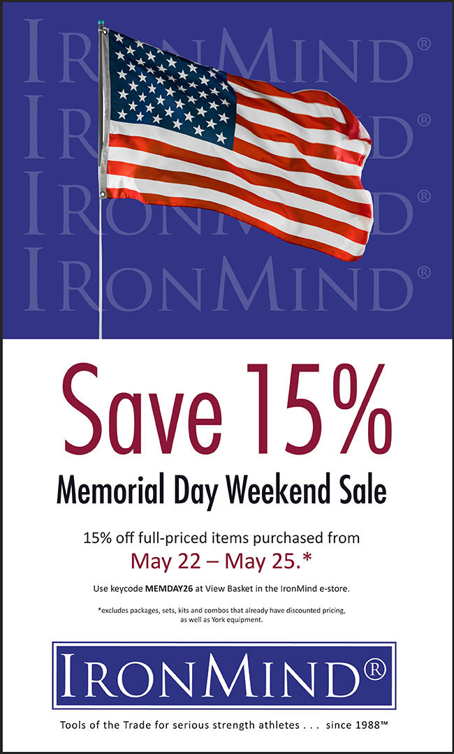 Save 15% at IronMind!