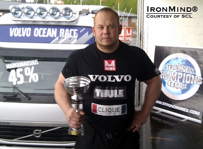 With a perfect start, Juha Matti Jarvi leads the Masku Finnish national strongman series, putting himself within reach being invited to the Giants Live–Finland contest, the last qualifier for the 2011 World’s Strongest Man contest.  IronMind® | Courtesy of SCL.